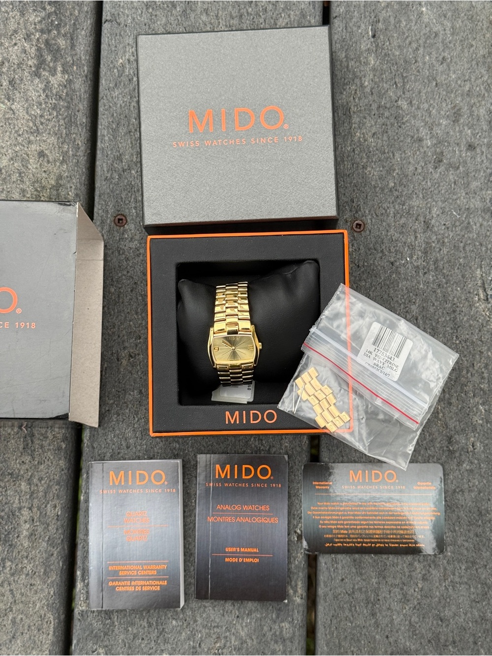 MIDO Romantique Ladies gold Watch unique bracelet